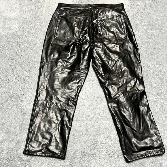 Abercrombie & Fitch Jeans Womens 33 /16 Ankle Straight Vegan Leather Ultra High - Picture 3 of 9